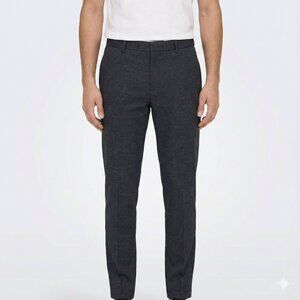 Zara Men's Dark Blue Indigo Skinny Fit Dress Pants